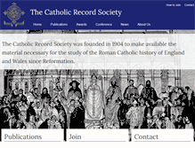 Tablet Screenshot of catholicrecordsociety.co.uk